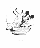 A coloring page of mickey mouse